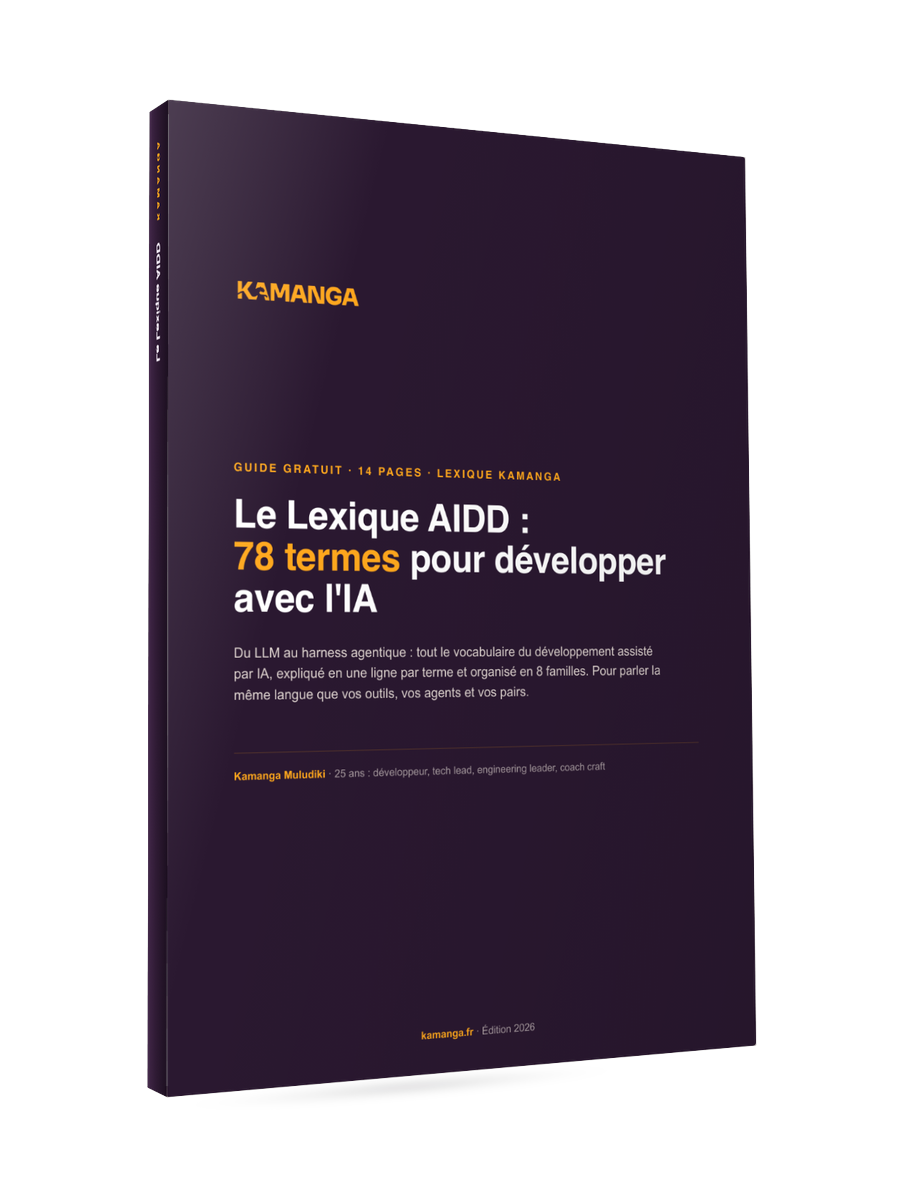 Le Lexique AIDD, 78 termes pour développer avec l'IA, couverture 3D